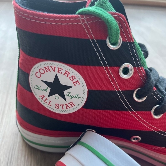 Converse x Denim Tears Chuck 70 High Top Black Beauty/Fiery Red - Picture 4 of 8